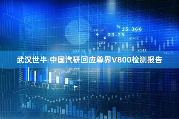 武汉世牛 中国汽研回应尊界V800检测报告