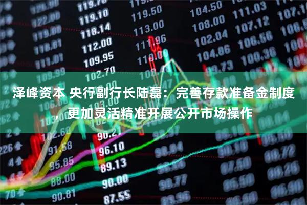 泽峰资本 央行副行长陆磊：完善存款准备金制度，更加灵活精准开展公开市场操作